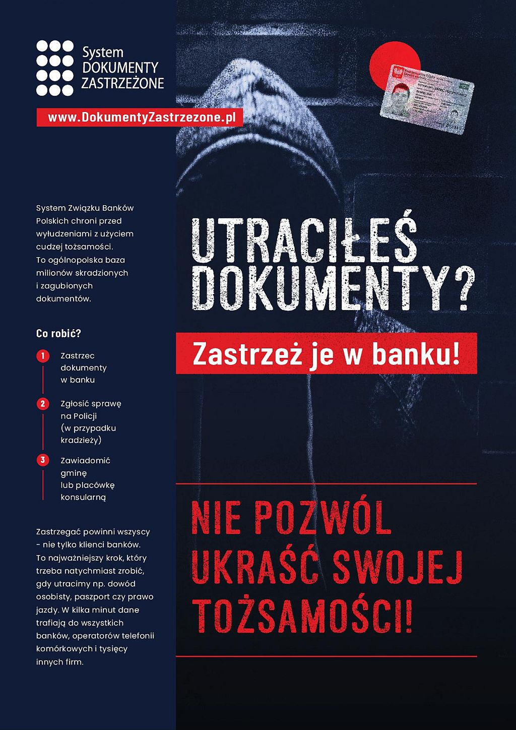 Co zrobić w przypadku utraty dokumentów ? - plakat
