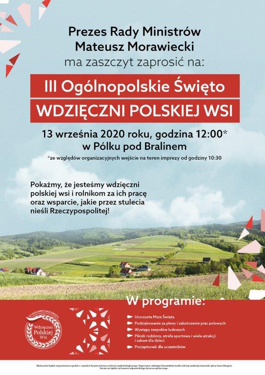 Plakat - III Ogólnopolskie Święto - WDZIĘCZNI POLSKIEJ WSI