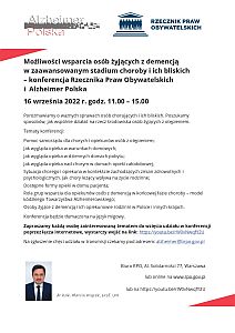 Możliwości wsparcia osób żyjących z demencją - plakat