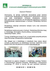 Turnusy rehabilitacyjne dla ubezpieczonych rolników - plakat