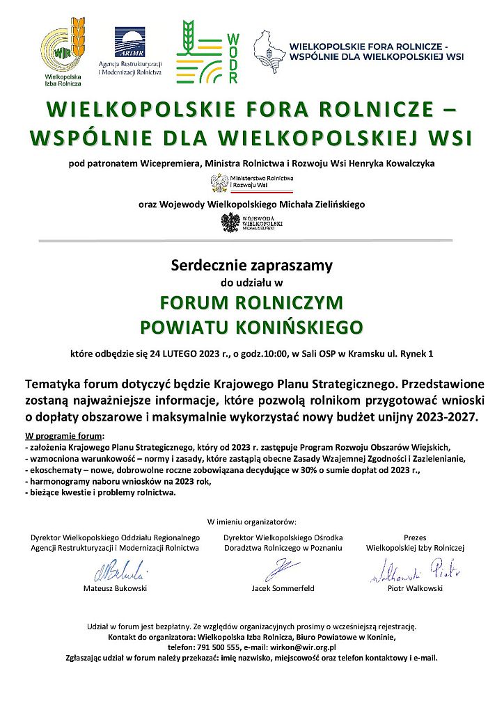 Wielkopolskie Fora Rolnicze - plakat
