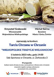 Konkurs tarcia chrzanu w Chrzanie - Wielkopolskie Tradycje Wielkanocne - plakat
