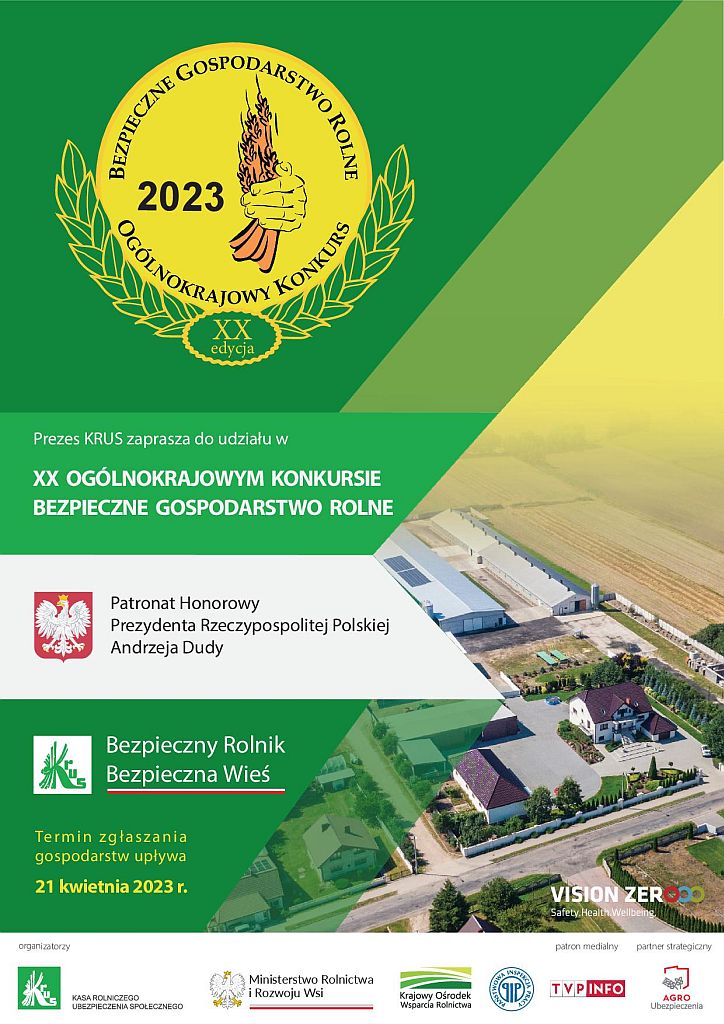 XX Ogólnopolski Konkurs "Bezpieczne Gospodarstwo Rolne" - plakat