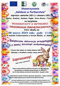 Warsztaty z wyrobu dekoracji świątecznych dla Seniorów 60+ - plakat