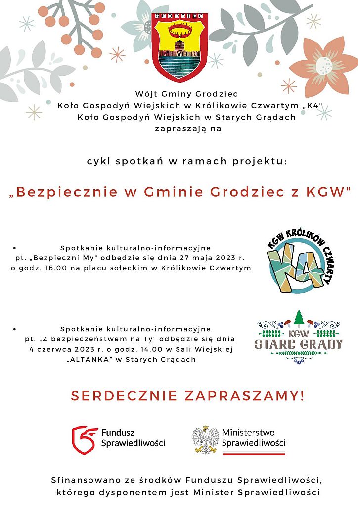 Bezpiecznie w Gminie Grodziec z KGW - plakat