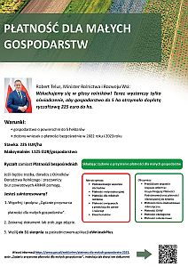 Płatność dla małych gospodarstw - plakat