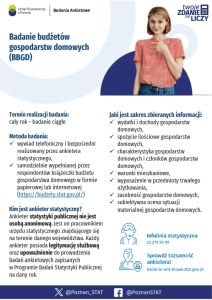 Badanie budżetów gospodarstw domowych - plakat