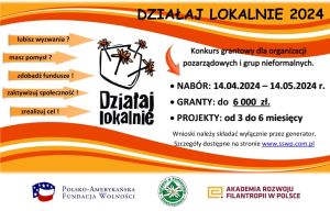 Nabór w ramach programu Działaj Lokalnie 2024 - plakat