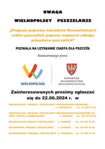 Uwaga Wielkopolscy Pszczelarze! - plakat