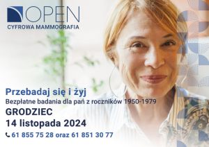 Bezpłatne badania mammograficzne - 14.11.2024 - plakat