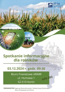 Spotkanie informacyjne dla rolników - plakat