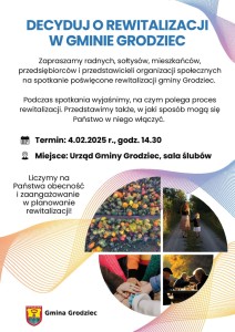 Gminny Program Rewitalizacji w Gminie Grodziec – konsultacje - plakat
