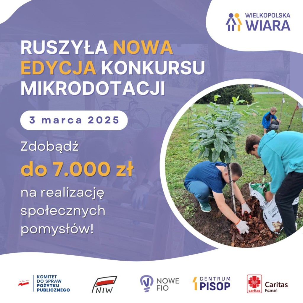 Do 7.000 zł na realizację społecznych pomysłów - plakat