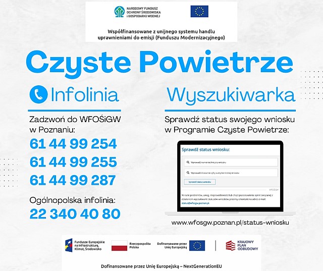 Informacja dotycząca nowej odsłony programu „Czyste powietrze” - plakat