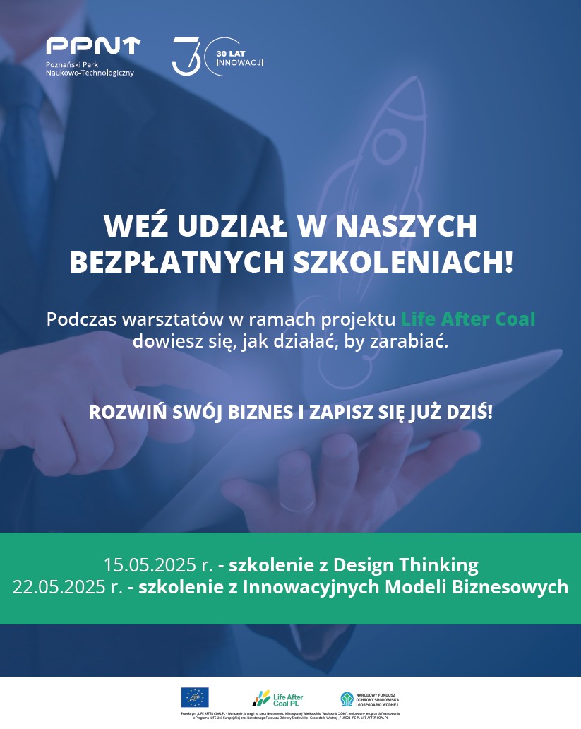 Maj z Life After Coal – skorzystaj z bezpłatnych szkoleń! - plakat