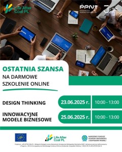 Bezpłatne szkolenia online w ramach Life After Coal! - plakat