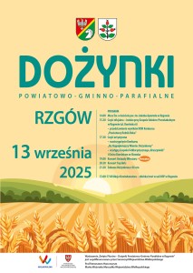 Gmina Rzgów. Dożynki Powiatowo-Gminno-Parafialne 2025 - plakat